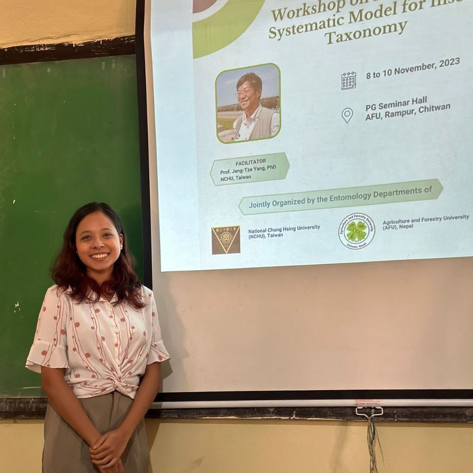 Attending an insect taxonomy workshop at Agriculture and Forestry University